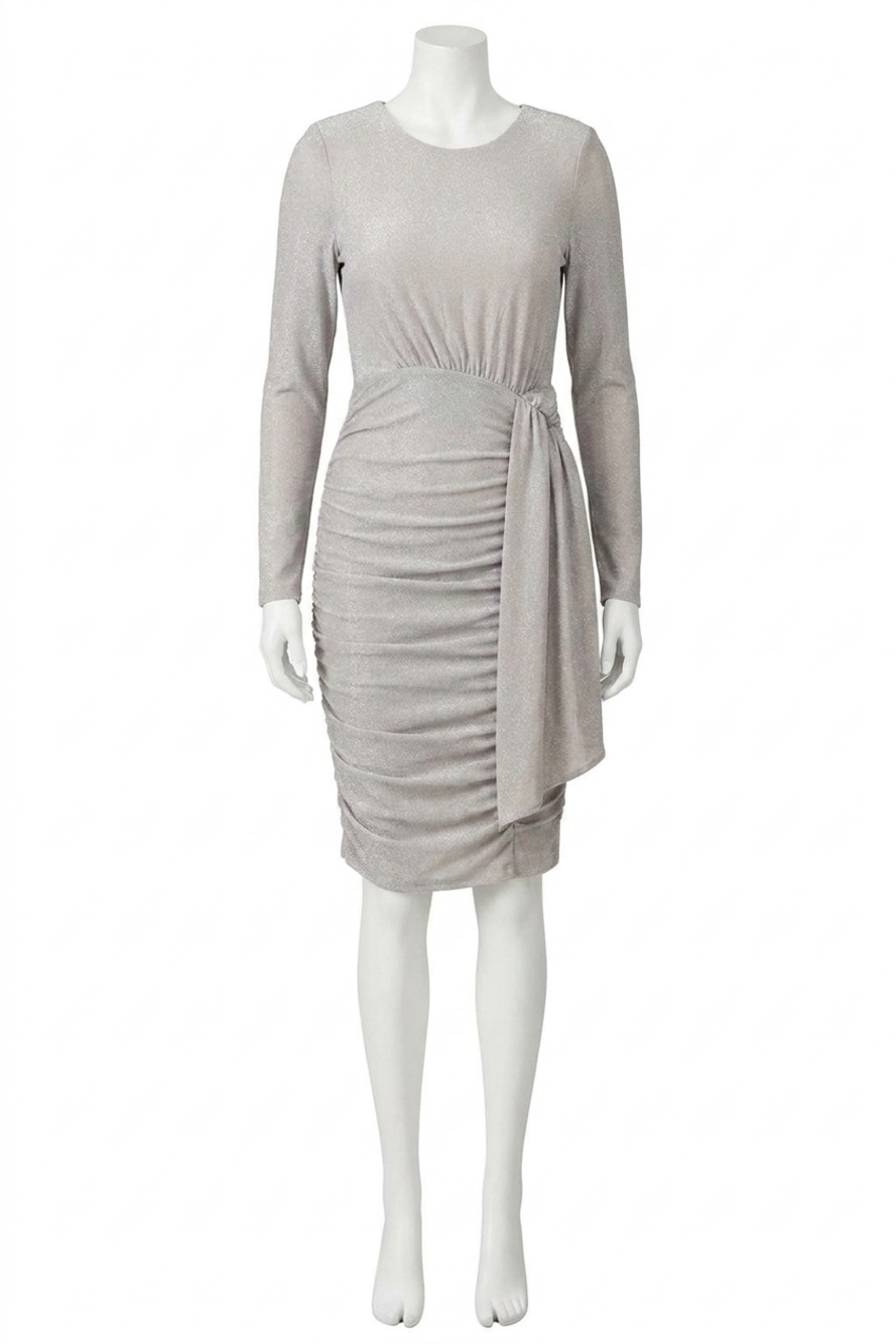 NEW JOSEPH RIBKOFF women's draped shirred sheath dress in nude